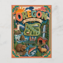 PopCut States Oregon Kleurrijke 3D Paper Art