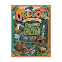 PopCut States Oregon Kleurrijke 3D Paper Art