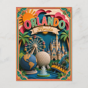 PopCut States Orlando Florida Papieren Kunst Briefkaart
