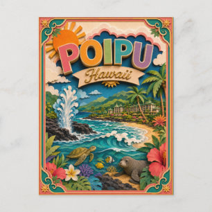 PopCut States Poipu Hawaii Papieren Kunst Briefkaart