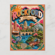 PopCut States Rockford Illinois Papieren Kunst