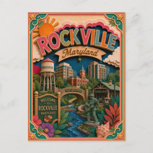 PopCut States Rockville Maryland Papieren Kunst Briefkaart