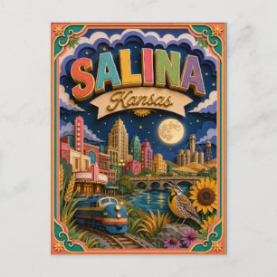 PopCut States Salina Kansas Papieren Kunst Briefkaart