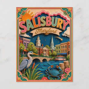 PopCut States Salisbury Maryland Papieren Kunst Briefkaart
