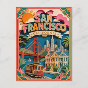 PopCut States San Francisco Californië Papier Kuns Briefkaart