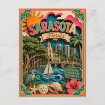 PopCut States Sarasota Florida Papieren Kunst