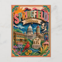 PopCut States Springfield Illinois Papieren Kunst