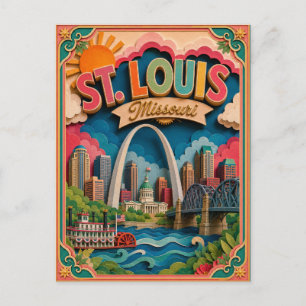 PopCut States St. Louis Missouri Papieren Kunst Briefkaart