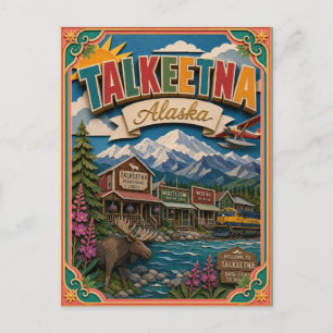 PopCut States Talkeetna Alaska Papieren Kunst Briefkaart