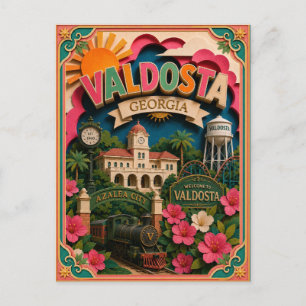 PopCut States Valdosta Georgia Papieren Kunst Briefkaart