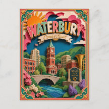PopCut States Waterbury Connecticut Papier Kunst