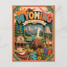 PopCut States Wyoming Kleurrijke 3D-papierkunst
