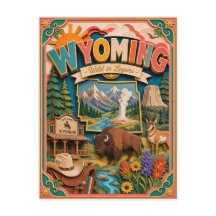 PopCut States Wyoming Kleurrijke 3D-papierkunst