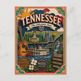PopCut Tennessee Kleurrijke 3D-papierkunst Briefkaart