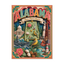 PopCut Toestanden Alabama Kleurrijke 3D Papier Kun