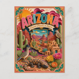 PopCut Toestanden Arizona Kleurrijke 3D Papier Kun Briefkaart