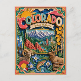 PopCut Toestanden Colorado Kleurrijk 3D Papier Kun Briefkaart