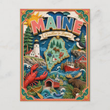 PopCut Toestanden Maine Kleurrijke 3D Papierkunst