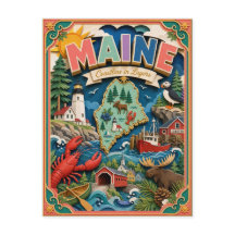 PopCut Toestanden Maine Kleurrijke 3D Papierkunst