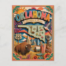 PopCut Toestanden Oklahoma Kleurrijke 3D Papierkun