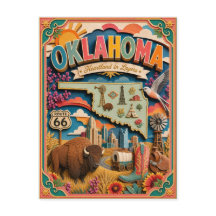 PopCut Toestanden Oklahoma Kleurrijke 3D Papierkun