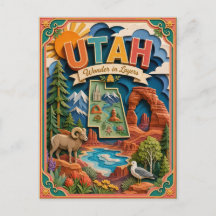 PopCut Toestanden Utah Kleurrijke 3D Papier Kunst