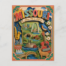 PopCut Toont Missouri Kleurrijke 3D Papierkunst Briefkaart