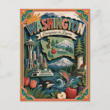 PopCut Verenigde Staten Washington Kleurrijke 3D P