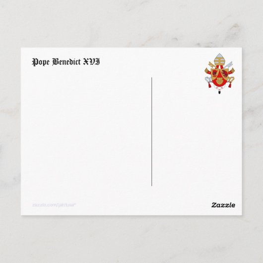Pope Benedict XVI Briefkaart (Achterkant)