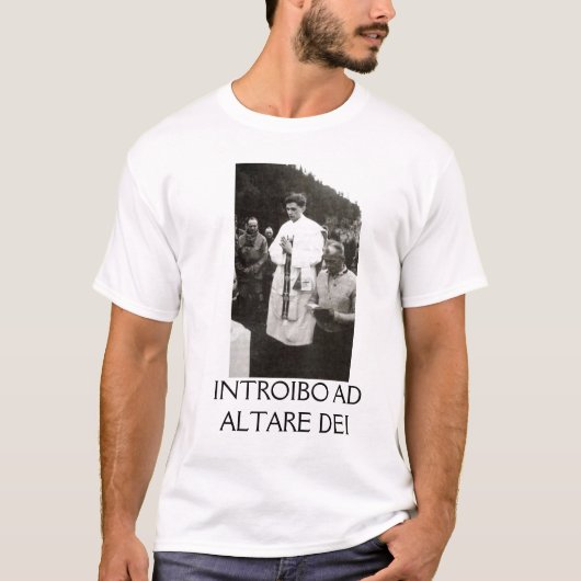POPE BENEDICT XVI CATHOLIC INTROIBO AD ALTARE DEI T-SHIRT (Voorkant)