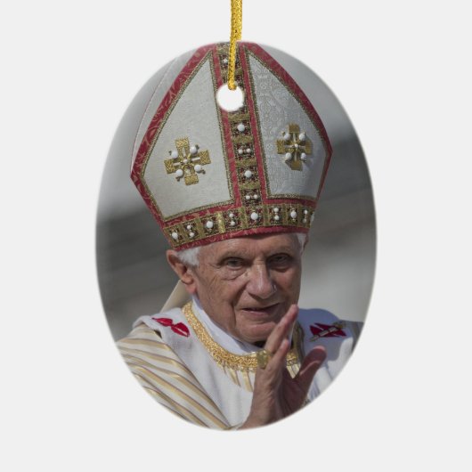 Pope Benedict XVI Keramisch Ornament (Voorkant)