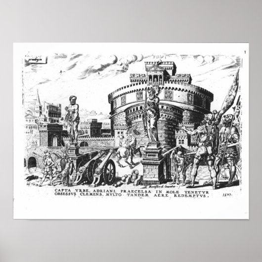 Pope Clement VII wordt belegd door Charles V Poster (Voorkant)