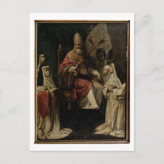 Pope Clement VIII zegen Carmelite Nuns (olie op Briefkaart (Voorkant)