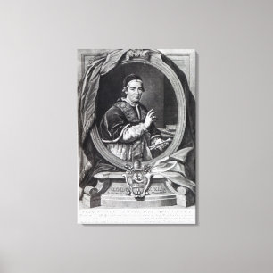 Pope Clement XIV, gegraveerd door Domencio Cunego Canvas Afdruk