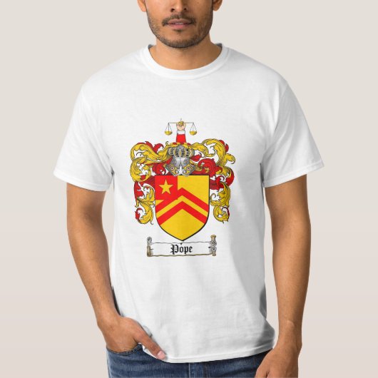 Pope Family Crest - Pope Coat of Arms T-shirt (Voorkant)
