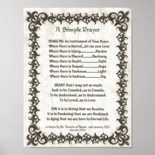 POPE FRANCIS=ST. FRANCIS SIMPLE PRAYER=Bamboo2 Poster