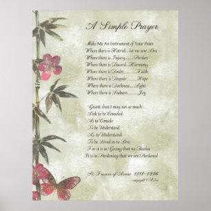 POPE FRANCIS=ST. FRANCIS SIMPLE PRAYER=Bamboo2 Poster