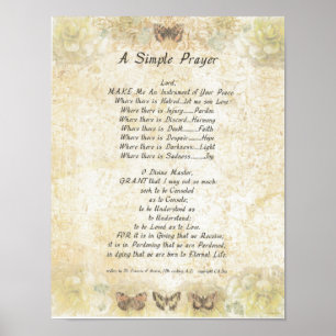 POPE FRANCIS=ST. FRANCIS SIMPLE PRAYER=Butterfly Poster