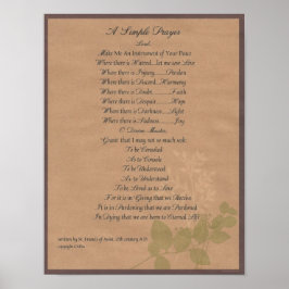 POPE FRANCIS=ST. FRANCIS SIMPLE PRAYER=Organic Poster