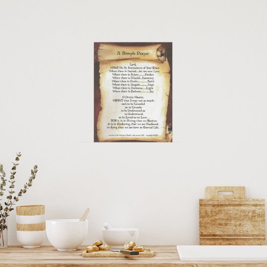 POPE FRANCIS=ST. FRANCIS SIMPLE PRAYER=Scroll Poster (Keuken)