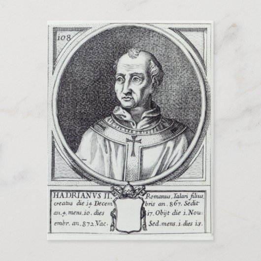 Pope Hadrian II Briefkaart (Voorkant)