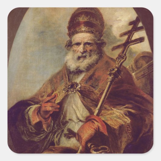 Pope Leo I Vierkante Sticker (Voorkant)