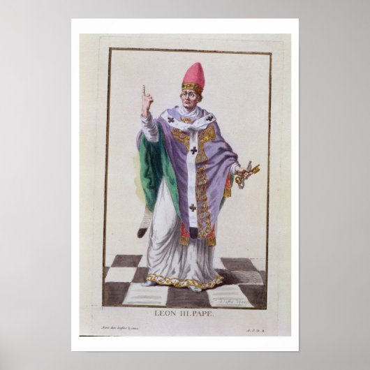Pope Leo III (795-816) from 'Receuil des Estampes, Poster (Voorkant)
