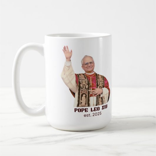Pope Leo XIV Est 2025 Commemorative Koffiemok (Links)