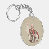 Pope Leo XIV Est 2025 Commemorative Sleutelhanger (Voorkant Links)