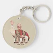 Pope Leo XIV Est 2025 Commemorative Sleutelhanger (Achterkant)