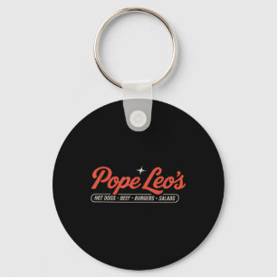 Pope Leo's Hot Dogs Runder Burgers Salades Sleutelhanger