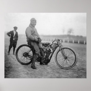 Pope Motorfiets Coureur, 1915. Oude Foto Poster