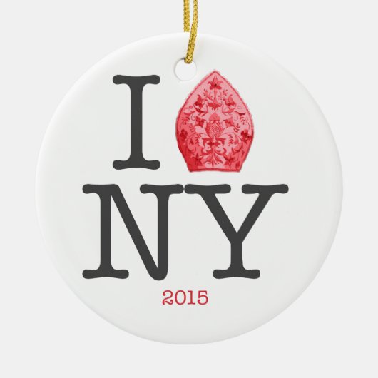 POPE NYC 2015 KERAMISCH ORNAMENT (Voorkant)