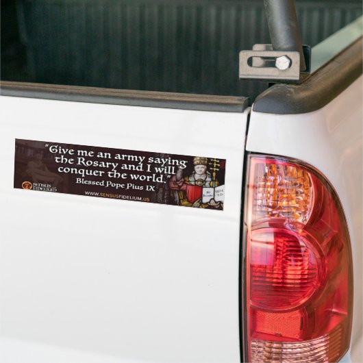 Pope Pius IX Rosary Bumper Sticker (Op Truck)